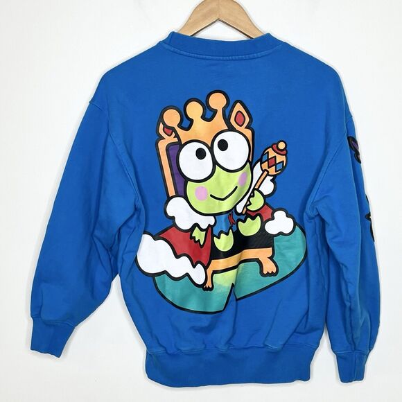 Sanrio x Dumbgood Keroppi Sweatshirt Womens XS King Graphic Crewneck Hello Kitty - Picture 9 of 10